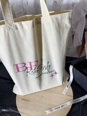 Beige Canvas Reusable Tote Bag Contemporary Solid Plain Design