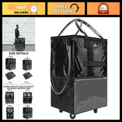 Large Capacity Foldable Shopping Trolley on Wheels, 130L, Lightweight, 5 Swivel