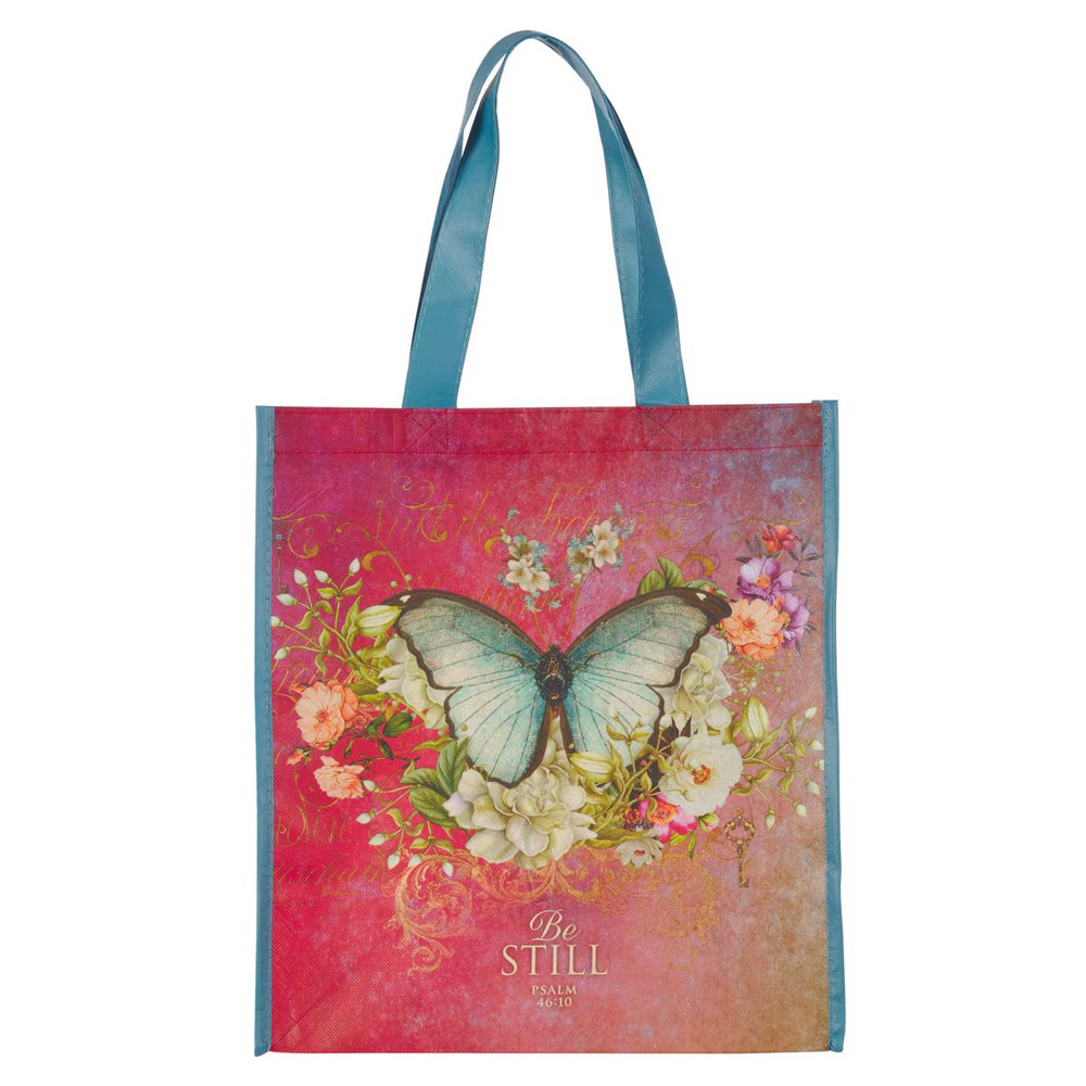 Floral Butterfly Reusable Multicolor Shopping Tote Bag for Women: Be Still –