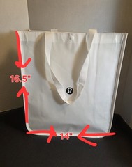 Lululemon Large White and Black Reusable Tote Bag NEW !