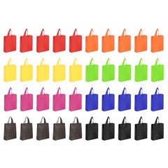 40Pcs Non-Woven Tote Bags, Reusable Gift Tote Bags 11.8 x 15 Inch 8 Color Mixed