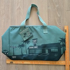 New Trader Joe’s Large Insulated Tote Cooler Bag Teal/Dusty Blue 8 Gallons