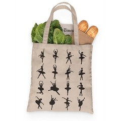 Ballerina Tote, Grocery Tote, 100% Premium Cotton Canvas Ballet Tote