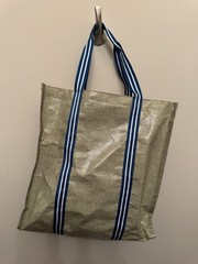 Bath & Body Works Blue / Brown Reusable Shopping Gift Bag NWT