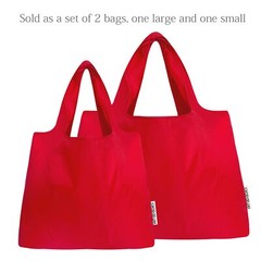 Large & Small Foldable Tote Nylon Reusable Grocery Bags Set Of 2