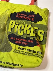 Trader Joe’s Reusable Canvas Shopping Bag Pickles Print Grocery Eco Bag LIMITED