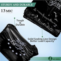 Black Thank You T-Shirt Bags – 100 Reusable & Disposable Grocery Bags 11x6x21
