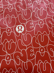 Lululemon Small Red & White Bubble Logo Small Reusable Shopping Tote Bag Set x 2