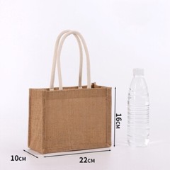 Square Jute Burlap Bag 100% Handmade Waterproof Coated from Thailand