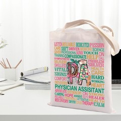 Physician Assistant Tote Bag PA Gift Nurse Shopping, Graduation Grocery Handbag