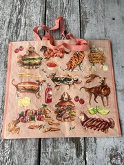 DOGS as FOODIES Large Reusable Shopping Bag TJ Maxx Eco Friendly Tote Bag