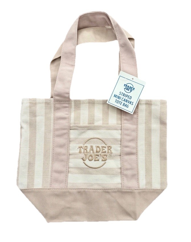 Trader Joe’s Mini Canvas Tote Bag Tan Beige Hottest It Bag Limited 🛍️