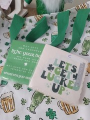 NWT CANVAS TOTE BAG Clover 🍀 Beer Graphics /2 Packs Cocktail Napkins