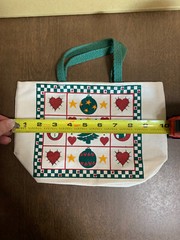 vintage linen mini christmas tote Bag Small