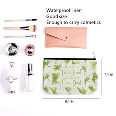 LONGXIN Bell Cosmetic Make up Bag Fairytale Fans Gift Merchandise Beige