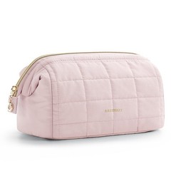 BAGSMART Makeup Bag Travel Toiletry Bag, Puffy Padded A-Solid, 01-Sakura Pink
