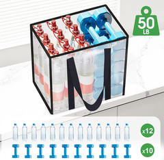 4 Pack Reusable Grocery Bags, Heavy-Duty Shopping Bags with Sturdy Handles, Wate