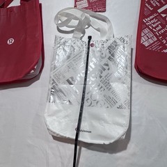 Lululemon Reusable Bag Lot Small Logo White Red Silver Love Yoga GC Zip Pouch