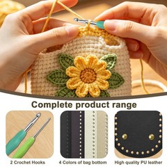 Enenes Bag Bases for Crochet Purse Kit,4PCS 4+2 Mix Colors