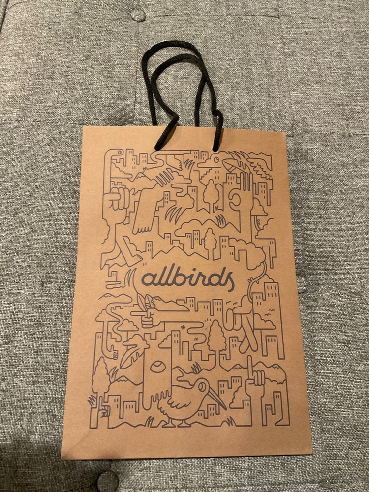 Allbirds Paper Shopping Bag 10.5” x 5” Fast ship