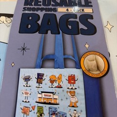 Costco Reusable Shopping Bags: 4-Pack New With Tags, Unopened, Blue Set