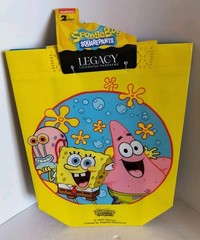 Spongebob Squarepants 2 Pack Mini Reusable Blue Gift Bags with Handles NEW!