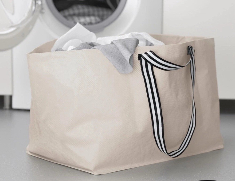 Ikea Görsnygg Large Shopping Laundry Storage Bag, Beige Reusable