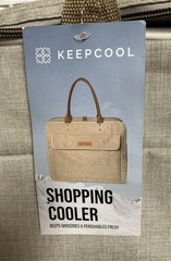 Keepcool Extra Large Insulated Shopping Cooler Bag 20″ x 16”x 6.5” Beige NWT