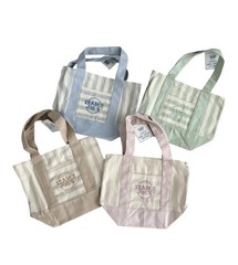 Trader Joe’s Mini Pastel Stripe Canvas Tote Bag Limited Edition Set Of 4-BNWT