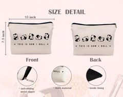 Lacosu This is How I Roll Makeup Bag, Wild Animal Cute Rolling Panda Black