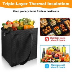 Pafeooui 6 Pcs Insulated Grocery Bags – Reusable Thermal Shopping Totes with …