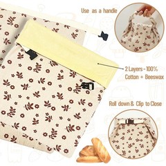 ALIKITCN 2 Packs Reusable Beeswax Bread Bags for Homemade – cotton