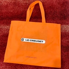 Le Creuset Orange White French Logo Tote Bag Large eco friendly Reusable Grocery