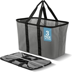 Collapsible Tote Basket – Reusable Grocery Tote Polypropylene for Pantry Shelves