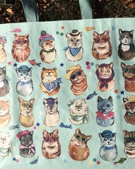 Stylish Kitties Cats All Dressed Up Shopping bag TJX reusable Shopping/Gift Tote
