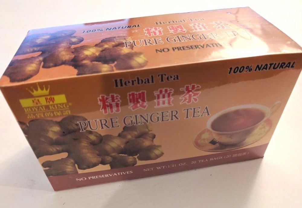 2 Boxes x 20 Tea Bags Royal King 100% Natural Pure Ginger (40 Bag…