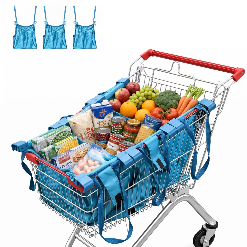 Handy Sandy 3-Pack Reusable Universal Cart Bag + Base Board (Teal)
