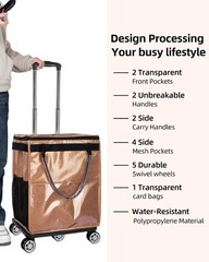 Reusable Grocery Bags on Wheels, Rolling Tote Bag, Portable Shopping Cart for…