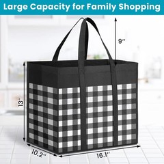 4 Pack Reusable Grocery Bags Foldable Tote Shopping Bags wiht Reinforced Handles