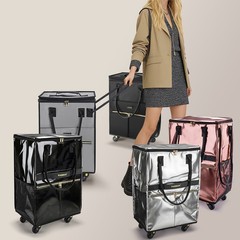 67-120L Rolling Shopping Bag with 5 Wheels Foldable Grocery Utility Cart New