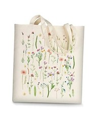 Canvas Tote Bag Aesthetic for Women, Cute Reusable Cloth Cotton Wildflowers