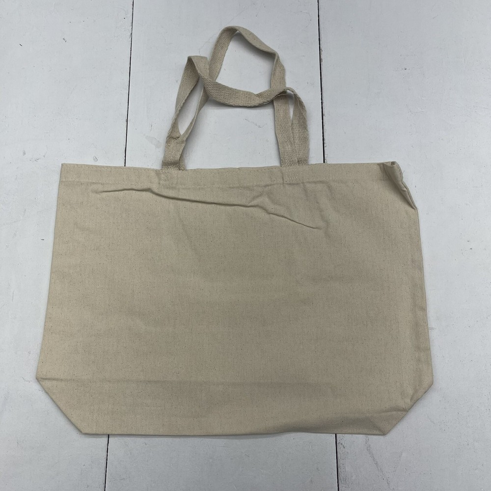 Q-Tees Q600 Jumbo Canvas Tote 100% Heavy Cotton Natural Beige 12 Pack