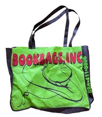 Bookbags Inc Woven Bag Green Reuseable Shopping Bag 15 in by 19 in wide