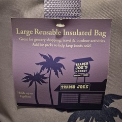 Trader Joe’s Large Insulated Cooler Bag – Lot of 4 – Peach Blue Purple Green