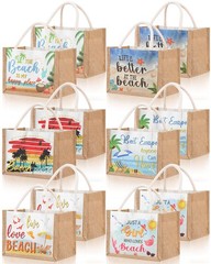 12 Pcs Burlap Tote Bag Mini Jute Reusable Bag with Handles Small Blank Canvas…