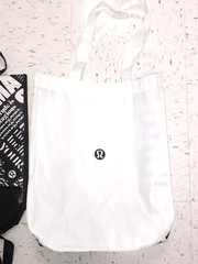 3 X LULULEMON REUSABLE SHOPPING BAG SNAP CLOSURE 2 LARGE BLACK/WHITE Small BLACK