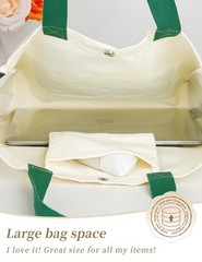 Aesthetic Canvas Tote Bag for Women, Cute Reusable Vintage Rose Sturdy Oil Pa…