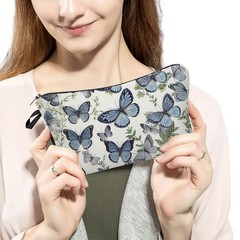 YULUENZE Butterfly Floral Cosmetic Bag for Women Cute Small 01