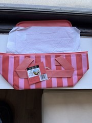 Trader Joe’s Mini Insulated Tote Bag Pink Red Stripe Summer 2026 Limited NWT
