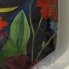 Floral Reusable Tote Shopping Bag Blue/Multicolor 45 cm L x 13 cm W x 33 cm H